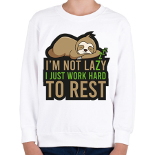PRINTFASHION I'm not lazy - Gyerek pulóver - Fehér gyerek pulóver, kardigán