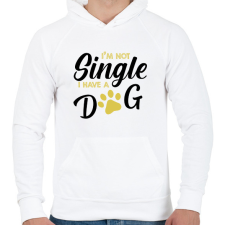 PRINTFASHION I'm not single- I have a dog - Férfi kapucnis pulóver - Fehér férfi pulóver, kardigán