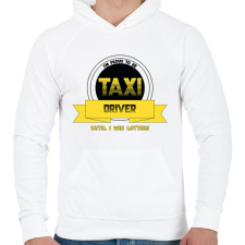 PRINTFASHION I'm proud to be taxi driver - Férfi kapucnis pulóver - Fehér férfi pulóver, kardigán