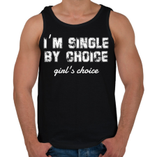 PRINTFASHION I'm single by choice - white - Férfi atléta - Fekete atléta, trikó