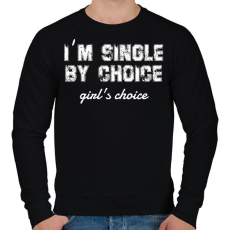 PRINTFASHION I'm single by choice - white - Férfi pulóver - Fekete
