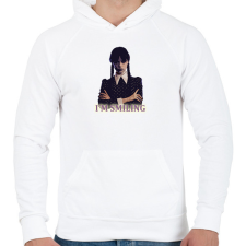 PRINTFASHION I'm smiling - Férfi kapucnis pulóver - Fehér férfi pulóver, kardigán