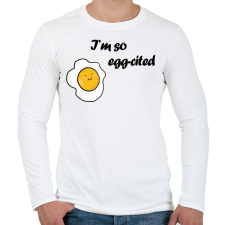 PRINTFASHION I'm so egg-cited - Férfi hosszú ujjú póló - Fehér férfi póló