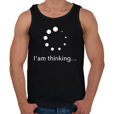 PRINTFASHION I'm thinking... - Gondolkodom... - Vicces póló minta - Férfi atléta - Fekete