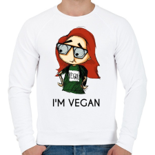 PRINTFASHION I m vegan - Férfi pulóver - Fehér férfi pulóver, kardigán