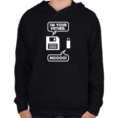 PRINTFASHION I m Your Father Usb - Gyerek kapucnis pulóver - Fekete