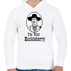 PRINTFASHION I'm Your Huckleberry - Férfi kapucnis pulóver - Fehér