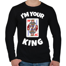 PRINTFASHION i'M YOUR KING 2 - Férfi hosszú ujjú póló - Fekete férfi póló