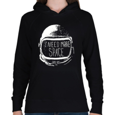 PRINTFASHION I need more Space - Női kapucnis pulóver - Fekete női pulóver, kardigán