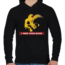PRINTFASHION I need your blood - Férfi kapucnis pulóver - Fekete férfi pulóver, kardigán