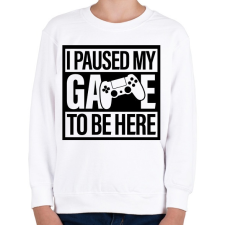 PRINTFASHION I Paused My Game To Be Here - Gyerek pulóver - Fehér gyerek pulóver, kardigán
