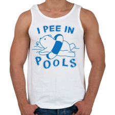 PRINTFASHION I pee in pools - Férfi atléta - Fehér atléta, trikó