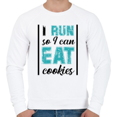 PRINTFASHION I run so I can eat cookies - Férfi pulóver - Fehér