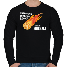 PRINTFASHION I said I cast Fireball - Férfi pulóver - Fekete férfi pulóver, kardigán