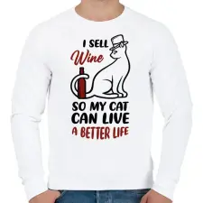 PRINTFASHION I sell wine - Borász - Férfi pulóver - Fehér férfi pulóver, kardigán