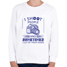 PRINTFASHION I shoot people - Gyerek pulóver - Fehér gyerek pulóver, kardigán