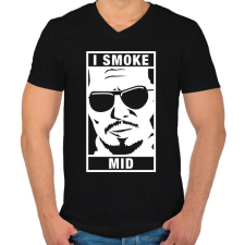 PRINTFASHION I Smoke Mid - Férfi V-nyakú póló - Fekete férfi póló