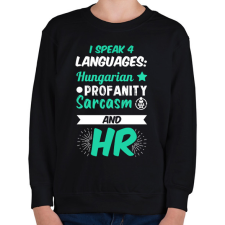 PRINTFASHION I speak 4 languages - Gyerek pulóver - Fekete gyerek pulóver, kardigán
