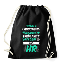 PRINTFASHION I speak 4 languages - Sportzsák, Tornazsák - Fekete tornazsák