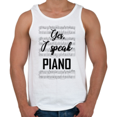 PRINTFASHION I speak piano - Férfi atléta - Fehér