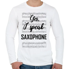 PRINTFASHION I speak saxophone - Férfi hosszú ujjú póló - Fehér férfi póló