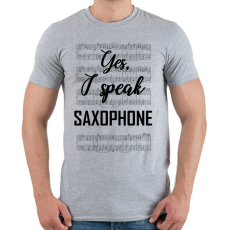 PRINTFASHION I speak saxophone - Férfi póló - Sport szürke