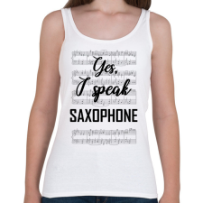 PRINTFASHION I speak saxophone - Női atléta - Fehér női trikó