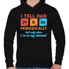 PRINTFASHION I tell dad jokes - Férfi kapucnis pulóver - Fekete