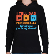 PRINTFASHION I tell dad jokes - Női kapucnis pulóver - Fekete női pulóver, kardigán