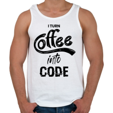 PRINTFASHION I Turn Coffee Into Code - Férfi atléta - Fehér