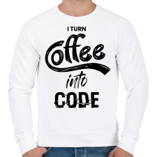 PRINTFASHION I Turn Coffee Into Code - Férfi pulóver - Fehér férfi pulóver, kardigán