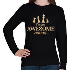 PRINTFASHION I've got awesome moves - Női pulóver - Fekete