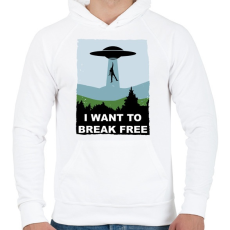 PRINTFASHION I want to break free - Férfi kapucnis pulóver - Fehér