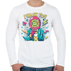 PRINTFASHION I want you 80-as évek - Férfi hosszú ujjú póló - Fehér