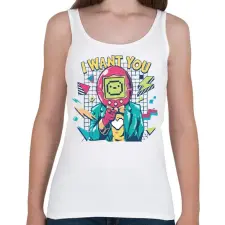 PRINTFASHION I want you 80-as évek - Női atléta - Fehér női trikó
