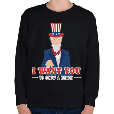 PRINTFASHION I want you to grow a beard - Gyerek pulóver - Fekete gyerek pulóver, kardigán