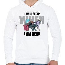 PRINTFASHION I will sleep - Férfi kapucnis pulóver - Fehér