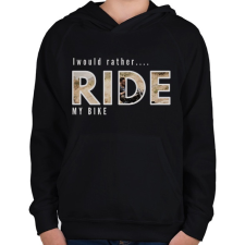 PRINTFASHION I WOULD RATHER MY BIKE - Gyerek kapucnis pulóver - Fekete gyerek pulóver, kardigán