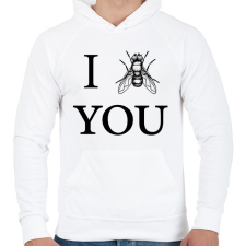 PRINTFASHION I ? you - Férfi kapucnis pulóver - Fehér férfi pulóver, kardigán