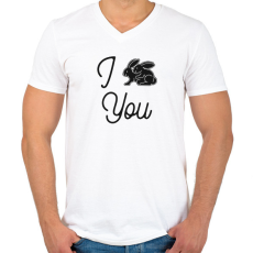 PRINTFASHION I ... You - Férfi V-nyakú póló - Fehér