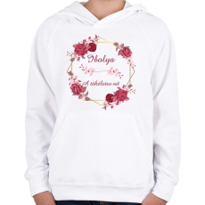 PRINTFASHION Ibolya - Gyerek kapucnis pulóver - Fehér