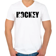 PRINTFASHION Ice Hockey - Férfi V-nyakú póló - Fehér férfi póló