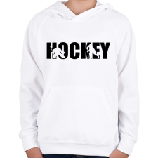 PRINTFASHION Ice Hockey - Gyerek kapucnis pulóver - Fehér gyerek pulóver, kardigán