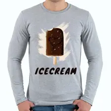 PRINTFASHION ICECREAM - Férfi hosszú ujjú póló - Sport szürke férfi póló
