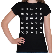 PRINTFASHION icon póló - Női póló - Fekete női póló