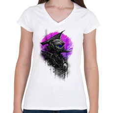 PRINTFASHION Idegen katona - Női V-nyakú póló - Fehér