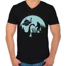 PRINTFASHION Idegenek találkozója - Férfi V-nyakú póló - Fekete férfi póló