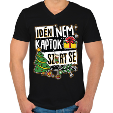 PRINTFASHION Idén nem kaptok szart se - Férfi V-nyakú póló - Fekete