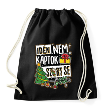 PRINTFASHION Idén nem kaptok szart se - Sportzsák, Tornazsák - Fekete tornazsák