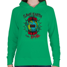 PRINTFASHION Időbomba - Női kapucnis pulóver - Zöld